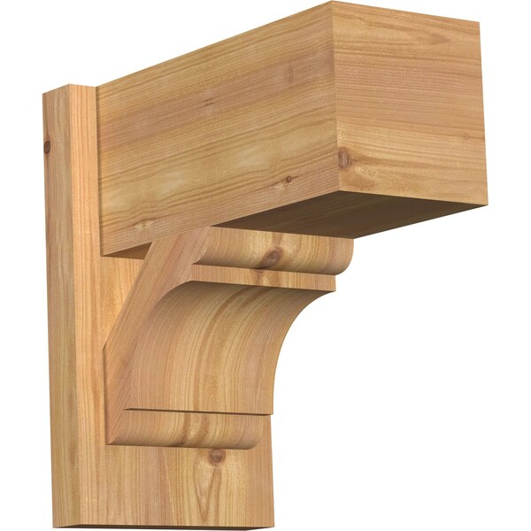 Ekena Millwork Olympic Block Smooth Outlooker, Western Red Cedar, 7 1/2"W x 14"D x 14"H OUT08X14X14OLY05SWR - main